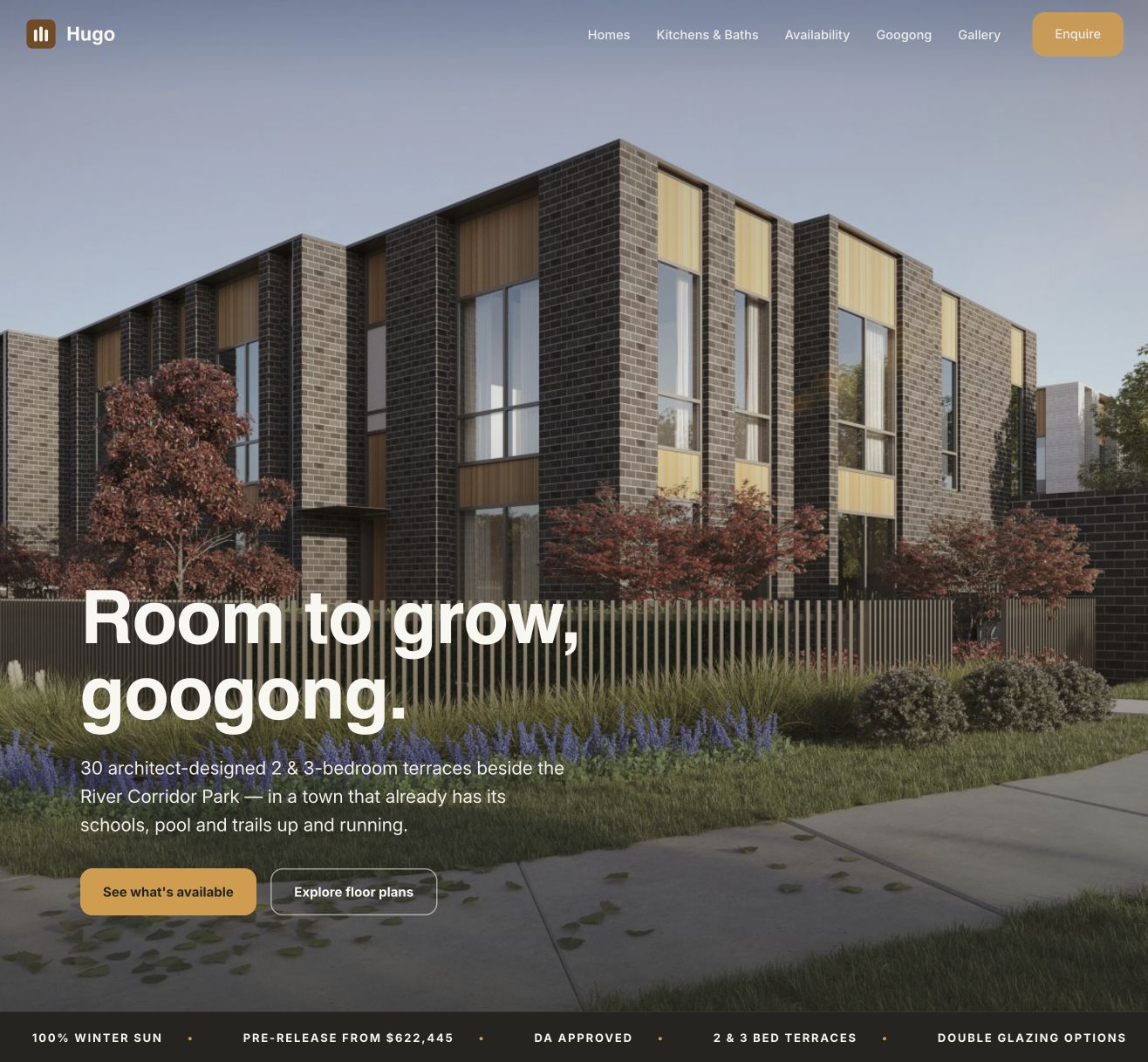 Hugo Googong homepage and branding